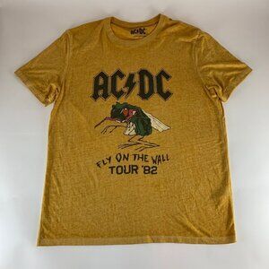 Lucky Brand AC DC Yellow Gold Short Sleeve Crewneck Shirt Mens Large